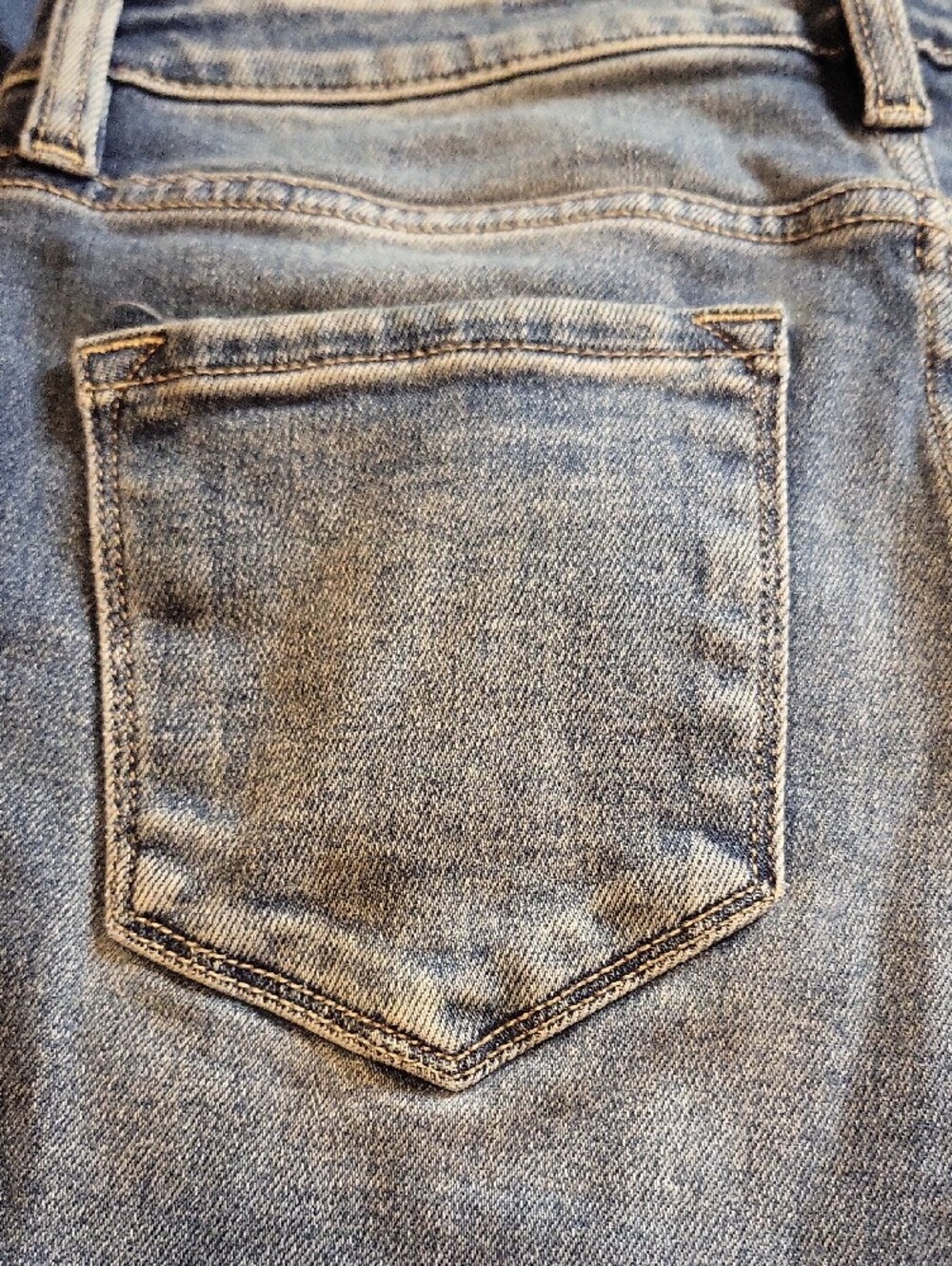 KanCan Medium Blue Distressed Skinny Jeans with Frayed Ankles - Picture 8 of 9